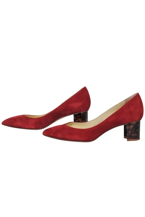 Sarah Flint - Rust Colored Suede w/ Tortoise Shell Block Heel Sz 7