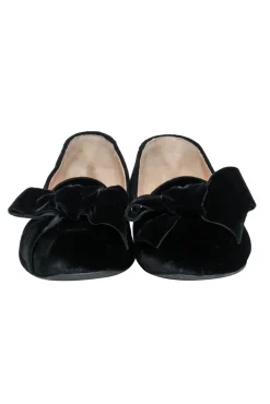 Scarosso - Black Velvet Loafers w/ Bow Accent Sz 8.5