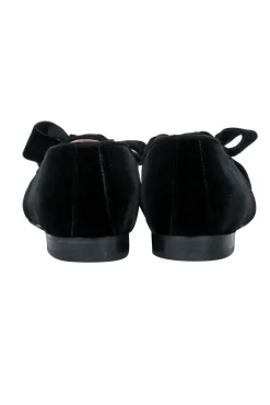Scarosso - Black Velvet Loafers w/ Bow Accent Sz 8.5