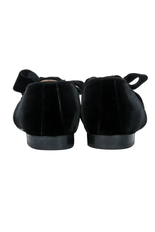 Scarosso - Black Velvet Loafers w/ Bow Accent Sz 8.5