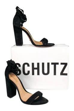 Schutz - Black Suede Kelma Ankle Pumps Sz 8.5