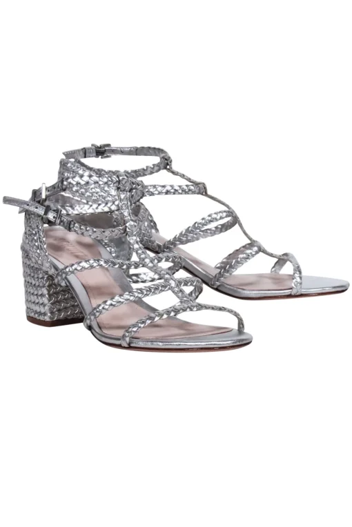 Schutz - Silver Braided "Clarcie" Strappy Sandals Sz 9.5