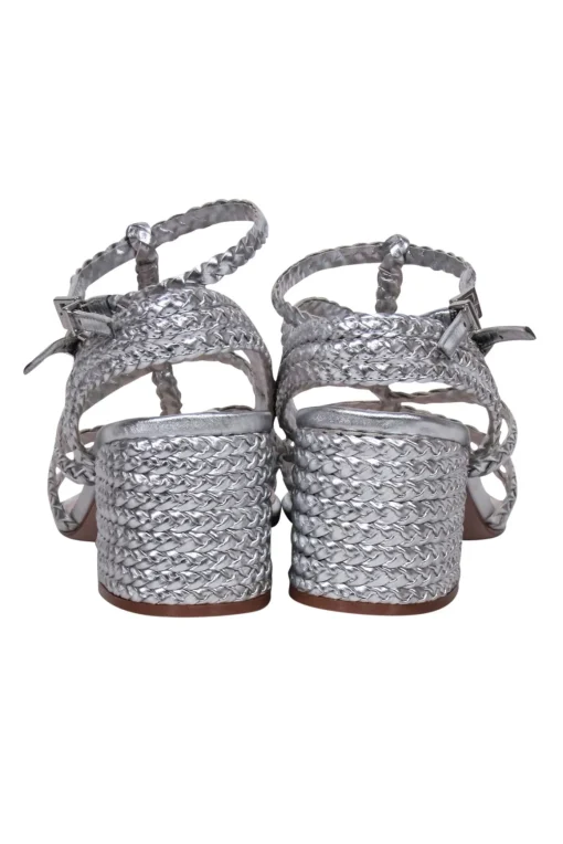 Schutz - Silver Braided "Clarcie" Strappy Sandals Sz 9.5