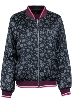 Scotch & Soda - Purple & Printed Satin Reversible Bomber Jacket Sz L