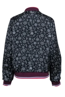 Scotch & Soda - Purple & Printed Satin Reversible Bomber Jacket Sz L