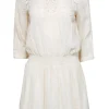 Sea NY - Cream Embroider Lace Crop Sleeve Drop Waist Dress Sz 4