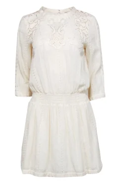 Sea NY - Cream Embroider Lace Crop Sleeve Drop Waist Dress Sz 4