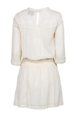 Sea NY - Cream Embroider Lace Crop Sleeve Drop Waist Dress Sz 4