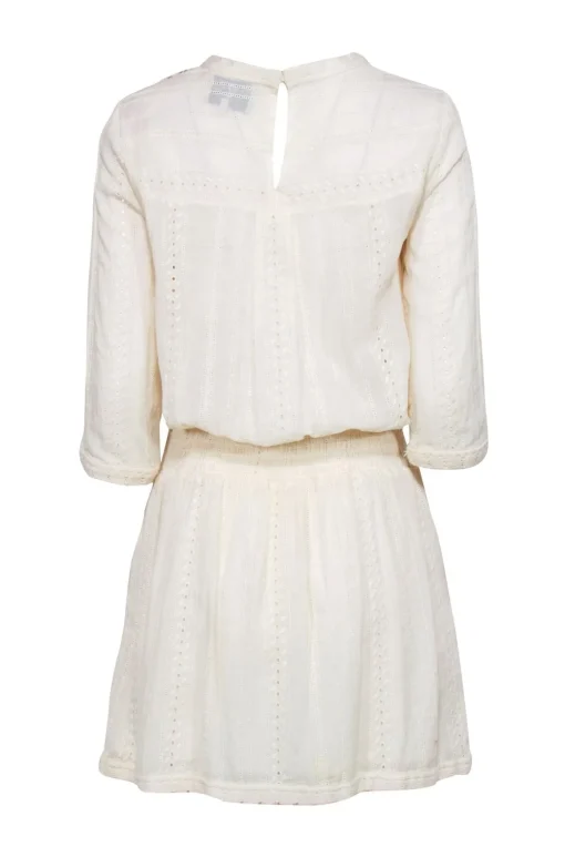 Sea NY - Cream Embroider Lace Crop Sleeve Drop Waist Dress Sz 4