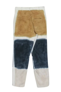 Sea NY - Tan, White & Blue Tie-Dye Straight Leg Jeans Sz 6