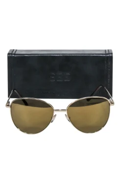 See - Gold Rounded Frames w/ Yellow Lens