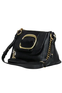 See by Chloe - Black Leather & Suede Crossbody w/ Chain Handle