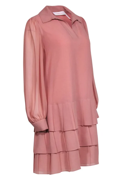 See by Chloe - Blush Pink Pleated Bottom Dress Sz 4