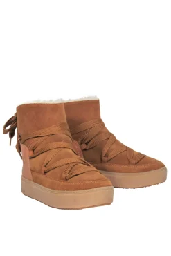 See by Chloe - Brown Suede Shearling-Lined Moccasin Lace-Up-Style Boots Sz 9