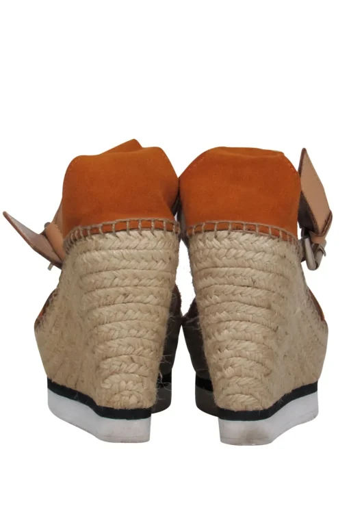 See by Chloe - Burnt Orange Suede Woven Platform Espadrilles Sz 6