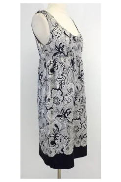 See by Chloe - Gray & Black Print Silk Dress Sz 8