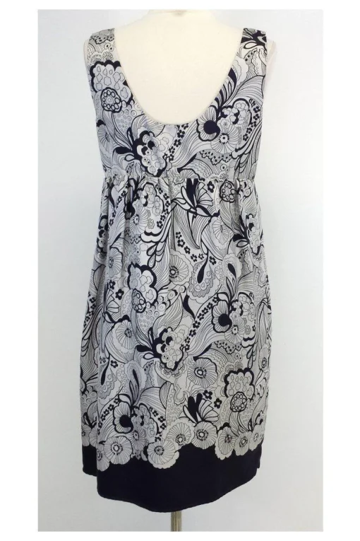 See by Chloe - Gray & Black Print Silk Dress Sz 8