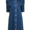 See by Chloe - Medium Wash Denim Dress w/ Rose Gold Buttons Sz 6