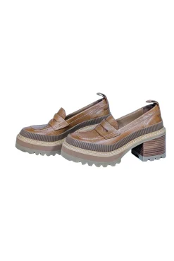 See by Chloe - Tan Leather Platform Loafers Sz 5