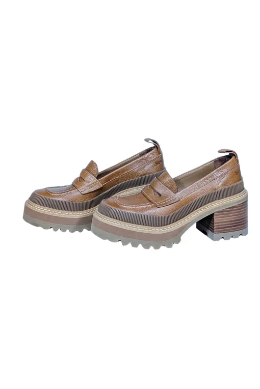 See by Chloe - Tan Leather Platform Loafers Sz 5