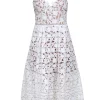 Self-Portrait - White Eyelet Lace Sleeveless Dress Sz 8