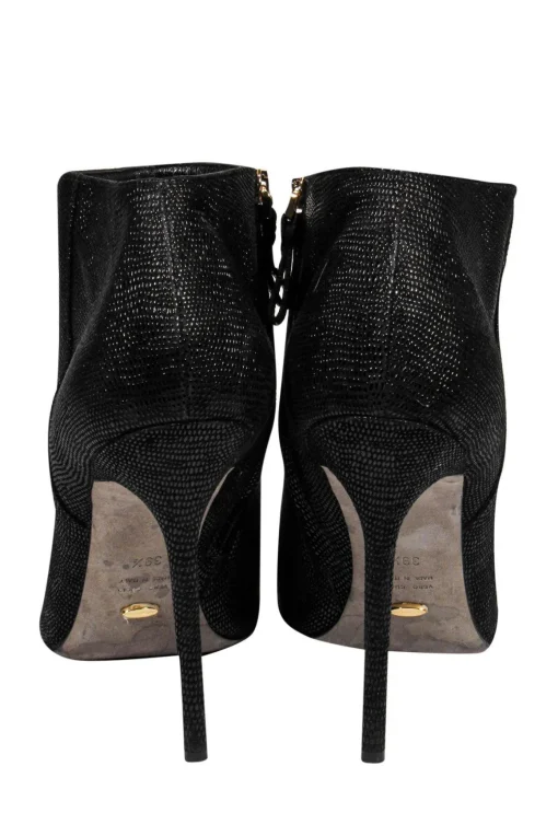 Sergio Rossi - Black Textured Stiletto Ankle Booties Sz 9.5