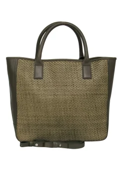 Shinola - Olive Green Woven Leather Tote Bag