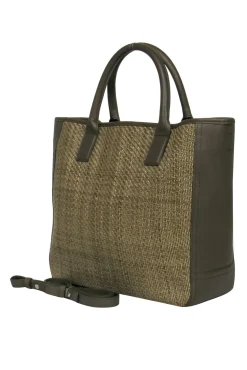Shinola - Olive Green Woven Leather Tote Bag