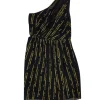 Shoshanna - Black & Gold Silk One Shoulder Dress Sz 0