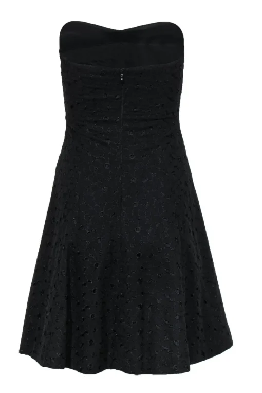 Shoshanna - Black Floral Eyelet Strapless Fit & Flare Dress Sz 2