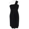 Shoshanna - Black One Shoulder Textured Cotton Dress Sz 6