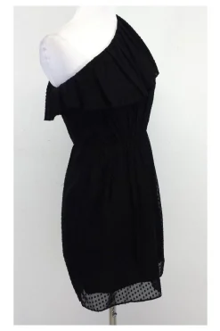 Shoshanna - Black One Shoulder Ruffle Dress Sz 2
