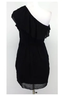 Shoshanna - Black One Shoulder Ruffle Dress Sz 2