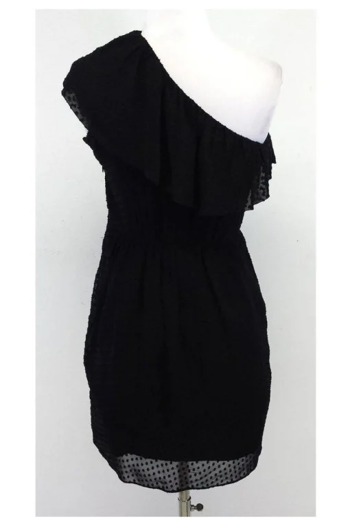 Shoshanna - Black One Shoulder Ruffle Dress Sz 2