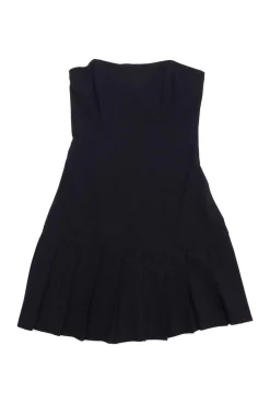 Shoshanna - Black Strapless Pleated Hem Dress Sz 4