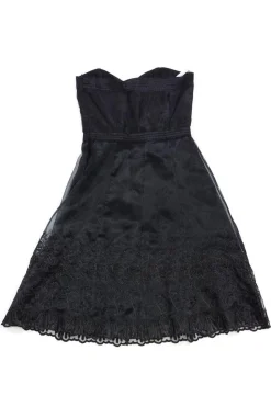 Shoshanna - Black Strapless Floral Skirt Dress Sz 4