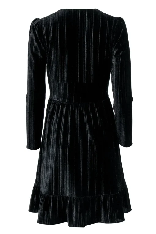 Shoshanna - Black Velvet Ribbed Cocktail Dress Sz 4