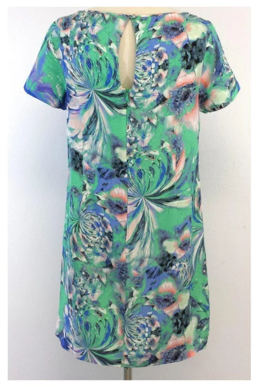 Shoshanna - Blue, Mint & Coral Floral Print Dress Sz 8