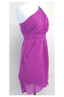 Shoshanna - Fuchsia One Shoulder Drape Dress Sz 2