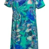 Shoshanna - Green Silk Abstract Shirt Dress Sz 8