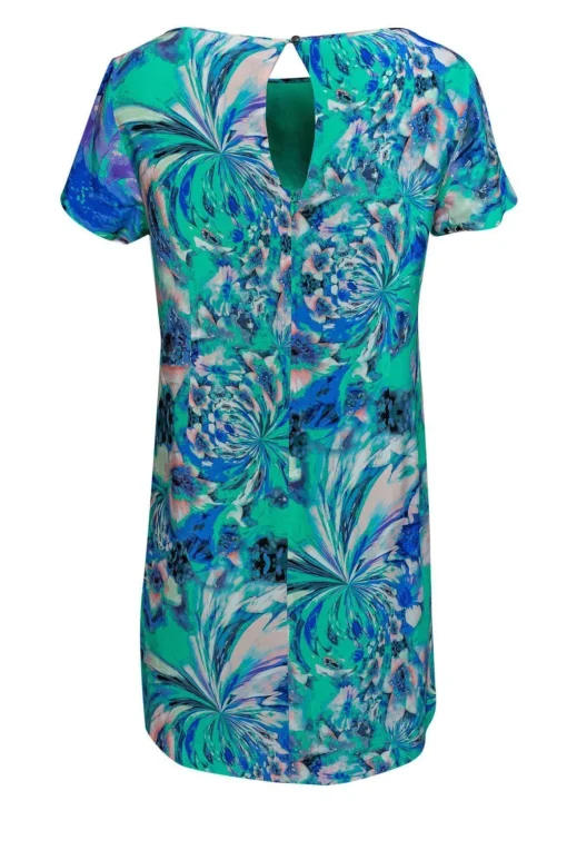 Shoshanna - Green Silk Abstract Shirt Dress Sz 8