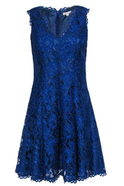 Shoshanna - Indigo Blue Lace Flared Mini Dress Sz 6