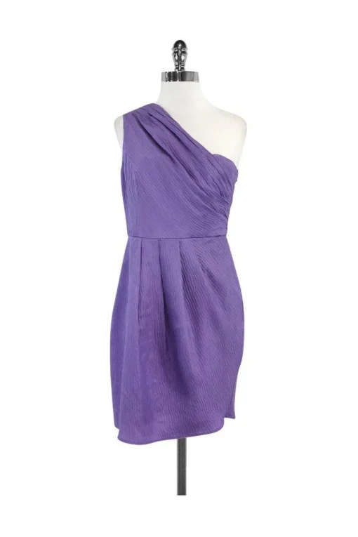 Shoshanna - Lavender One Shoulder Silk Dress Sz 6
