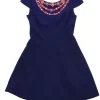 Shoshanna - Navy Embellished Fit & Flare Dress Sz 0