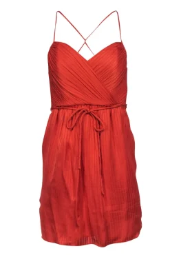 Shoshanna - Orange Silk Fit & Flare Dress w/ Thin Straps Sz 0