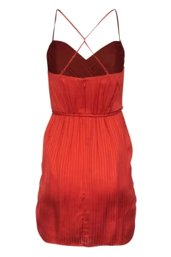 Shoshanna - Orange Silk Fit & Flare Dress w/ Thin Straps Sz 0