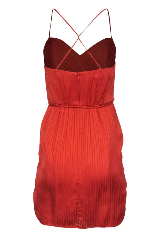 Shoshanna - Orange Silk Fit & Flare Dress w/ Thin Straps Sz 0