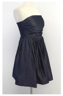 Shoshanna - Pewter & Navy Strapless Dress Sz 2