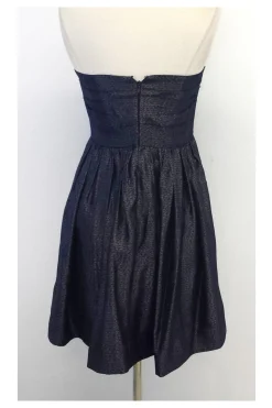 Shoshanna - Pewter & Navy Strapless Dress Sz 2