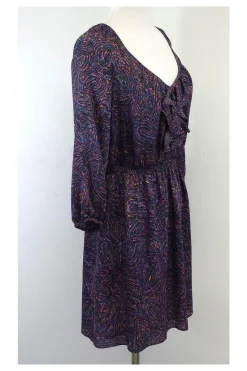 Shoshanna - Purple Long Sleeve Multi-Print Dress Sz 0
